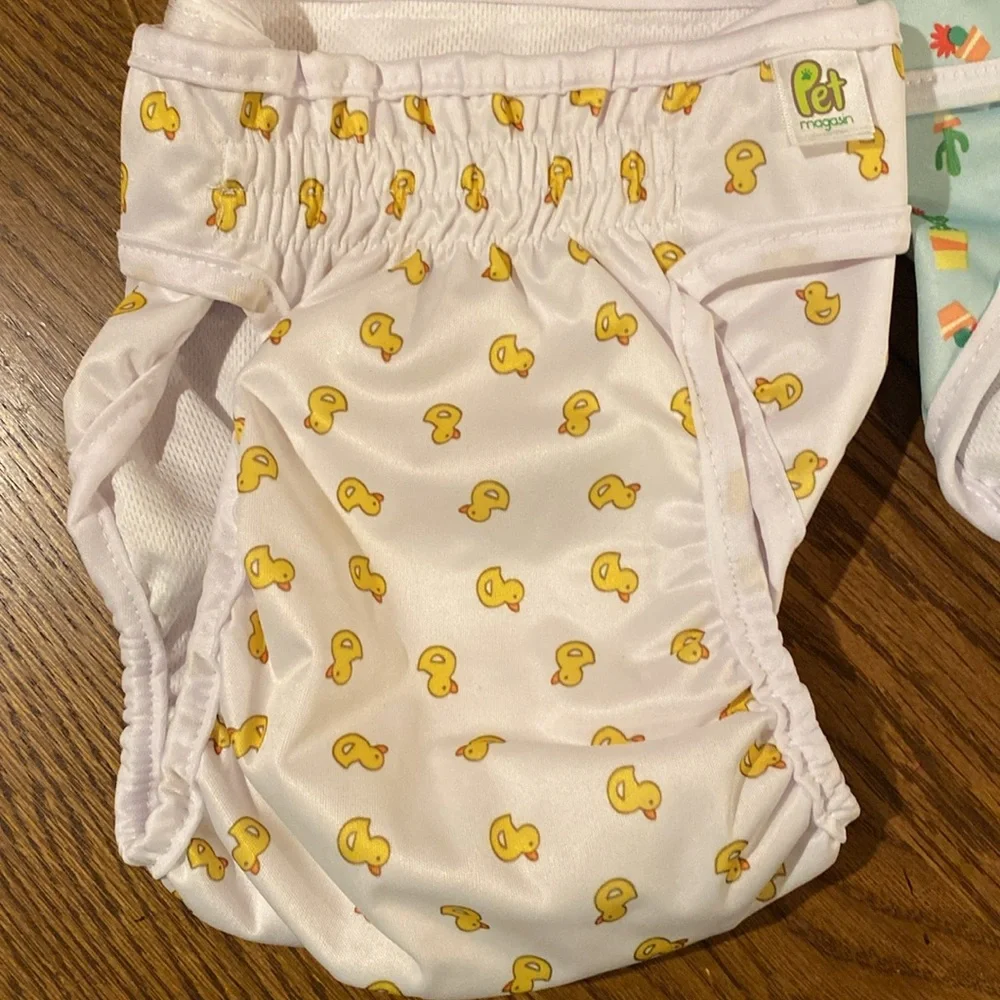 Pet Magasin washable dog diapers XLCactus Pattern and rubber duck pattern
